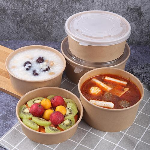 1000ml Kraft Bowl, a Must-Have Choice for Takeout! It's Kept Warm and Served with Salads