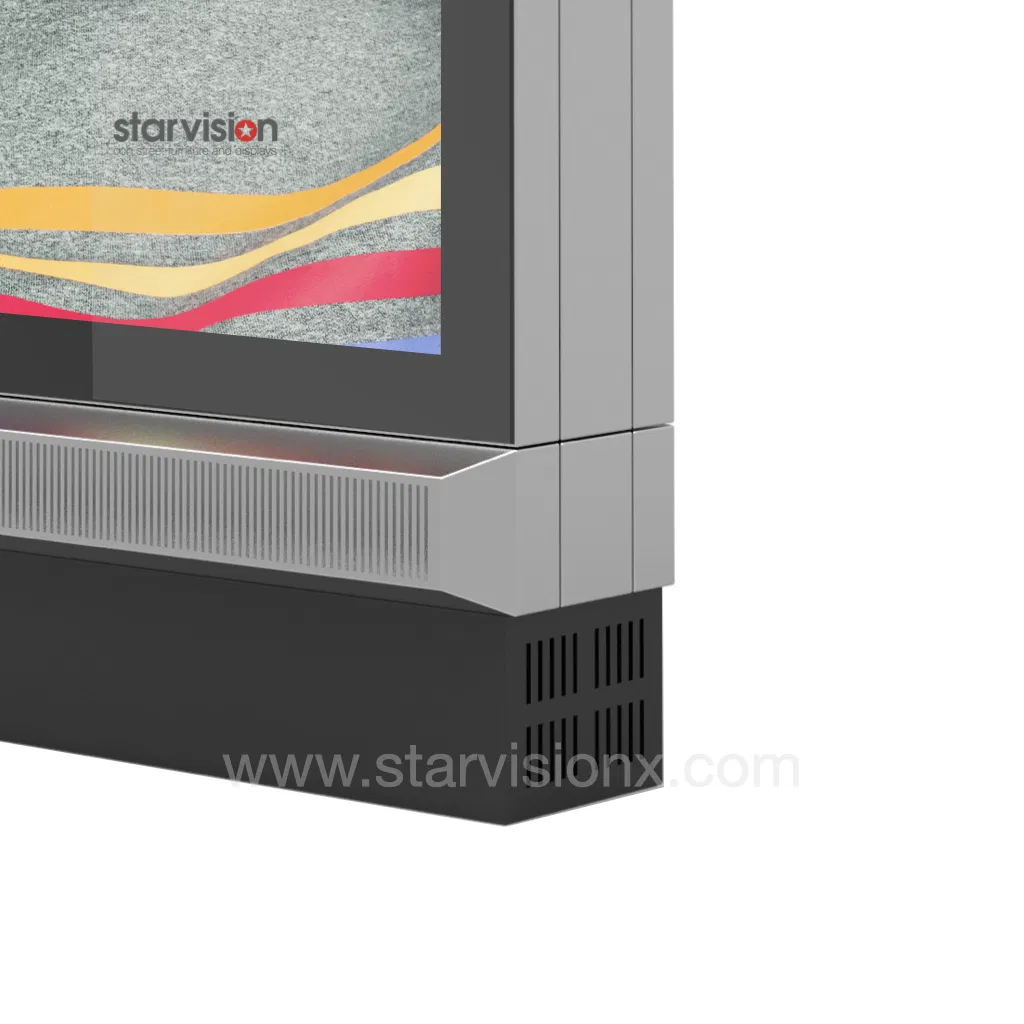 2500 Nits Standing Sunlight Viewable LCD Outdoor Display Kiosk for Transportation