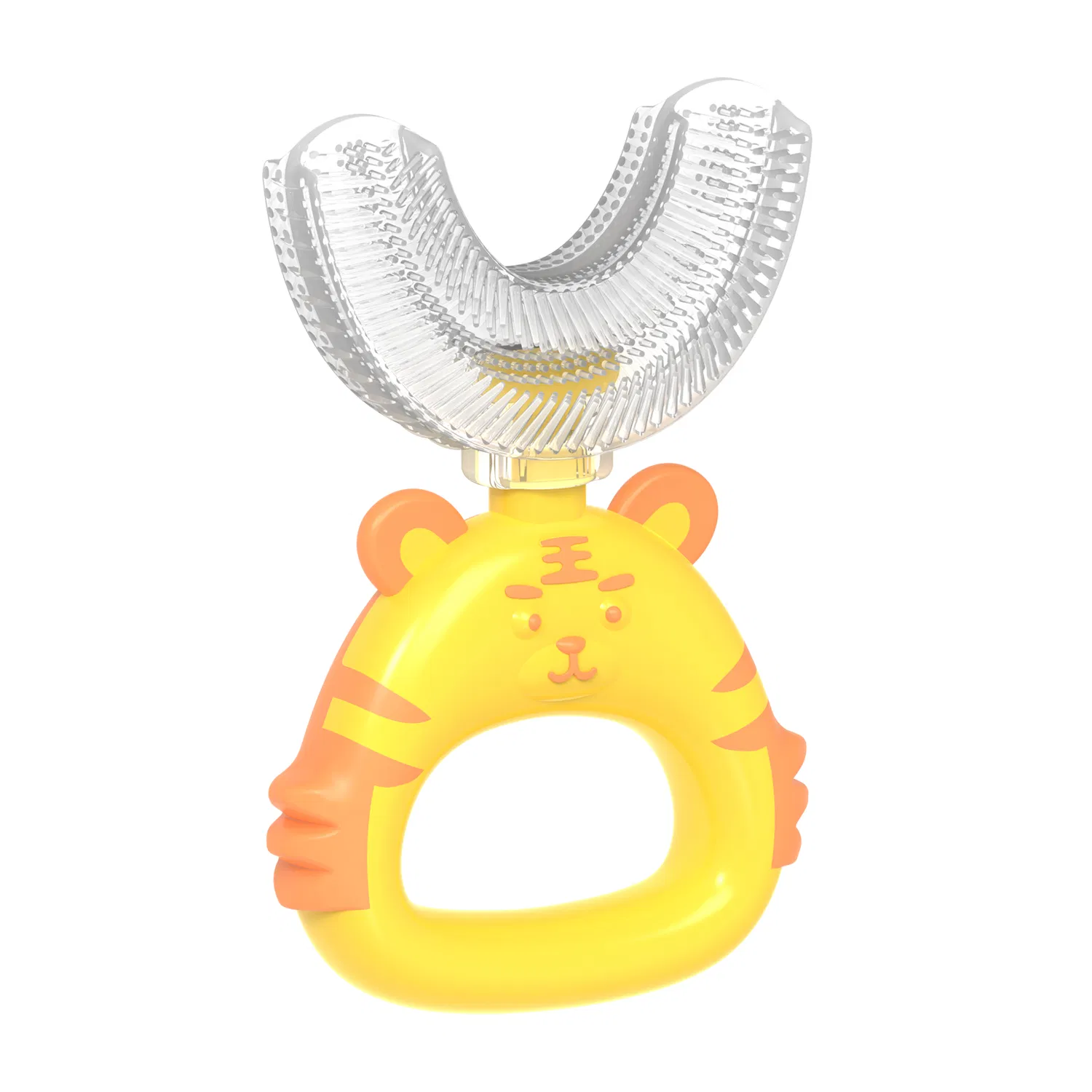 U-Shaped Mold Kids Toddler Toothbrush Food Grade Soft Silicone Brush Head Manual Whole Mouth Toothbrush for Baby Children 360° Oral Teeth Cleaning