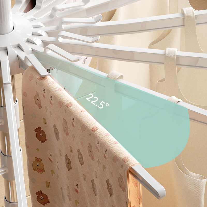 Multifunctional Rotating Clothes Drying Rack, 3-Tier Foldable Laundry Dryer, Multi-Clip Hanger for Underwear & Socks