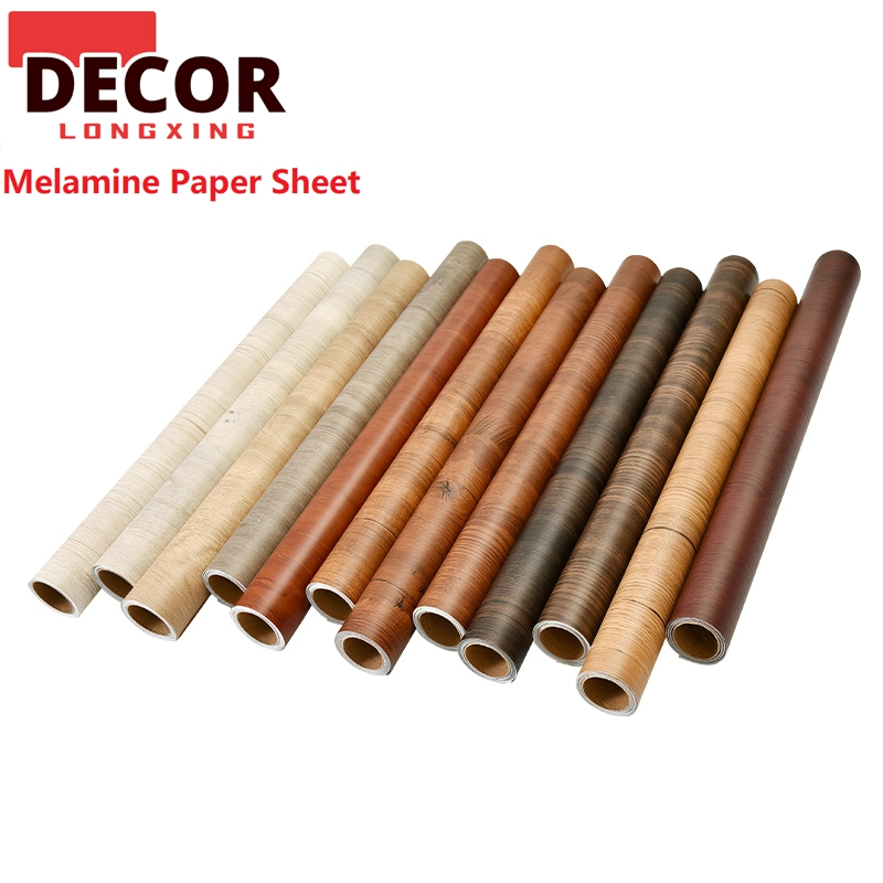 Factory Hot Sale Melamine Paper 60g 70g 80g 90g 100g Wood Grain Solid Color Melamine Impregnated Paper for MDF HPL