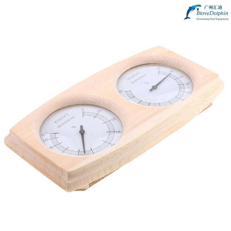 Sauna Accessories Popular Wall Clock Wooden Sauna Room Thermometer Hygrometer