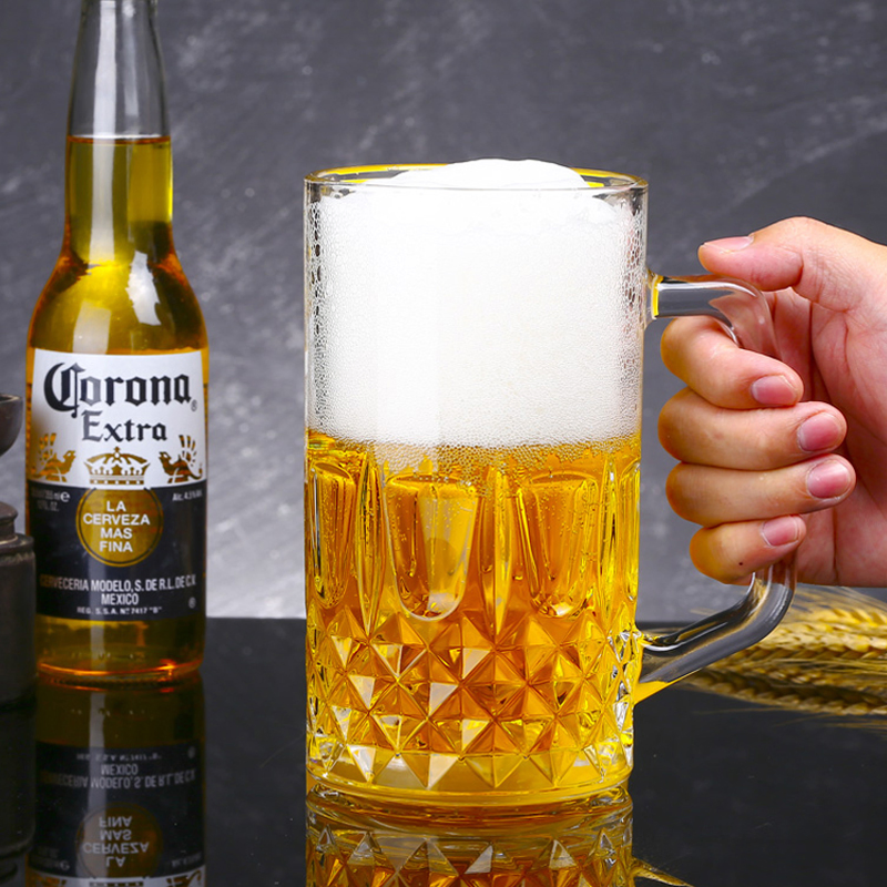 Classic Blowing Craft Beer Glass Pilsner Beer Mug Glass Cup with Handle