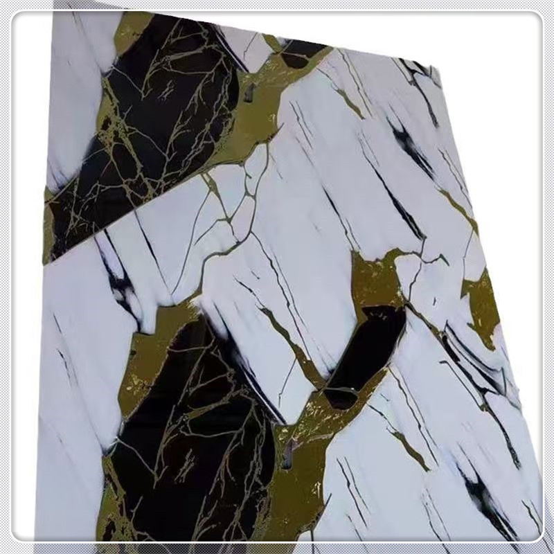 Exquisite Shiny Modern Textured Finish for Elegant Spaces UV Marble Sheet