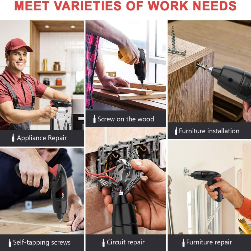 Cisivis Electric Screwdriver Max Torque Electric 3.6V Working Voltage 1800mAh Capacity Rechargeable Electric Screwdriver Cordless Screwdriver