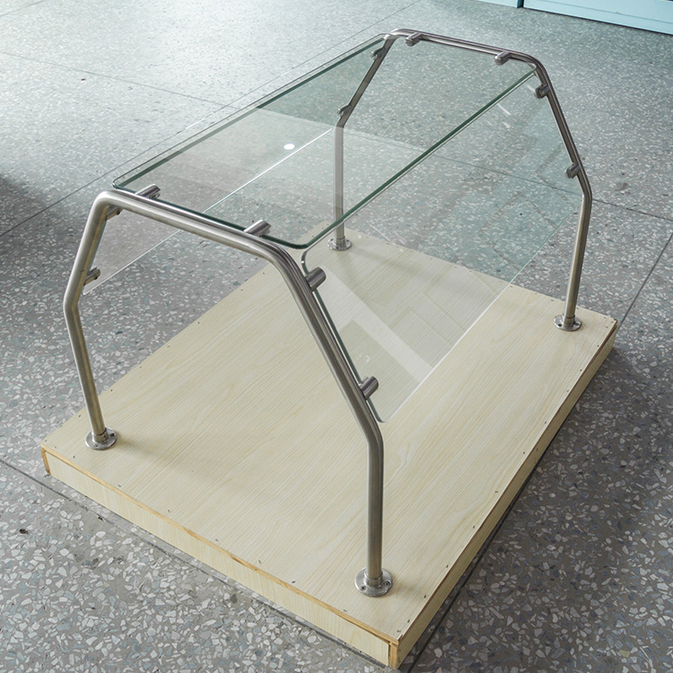 USA Market Stainless Steel 304 Glass Sneeze Guard Handrail