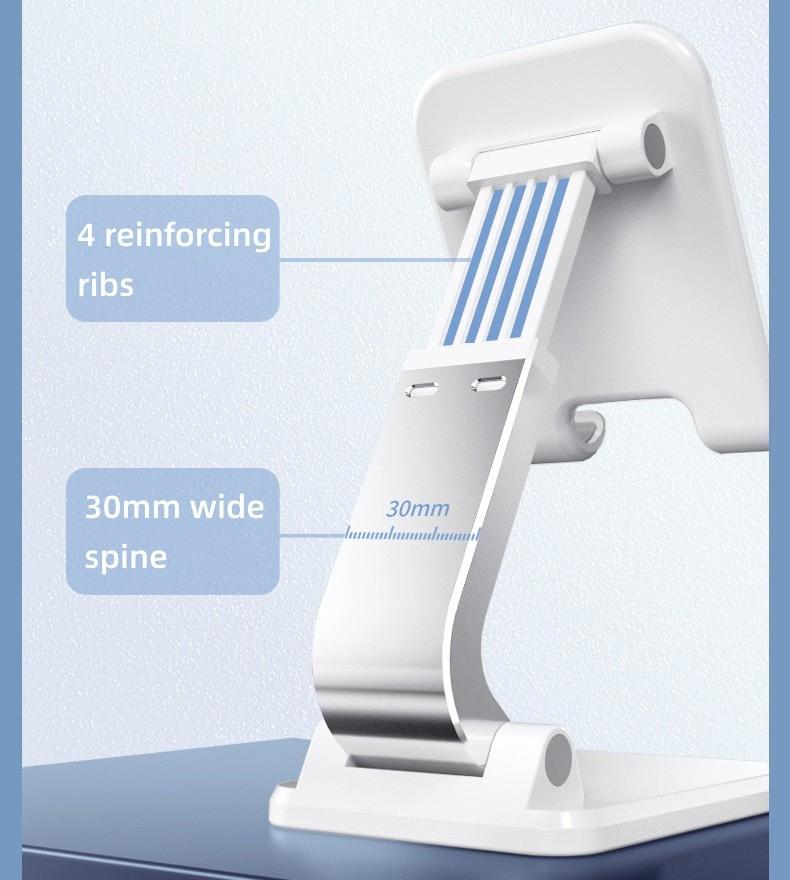 Cell Phone Stand, Tablet Stand, Adjustable Angle Height Phone Stand for Desk, Partially Foldable/Portable Phone Holder, Compatible for iPhone/iPad Pink