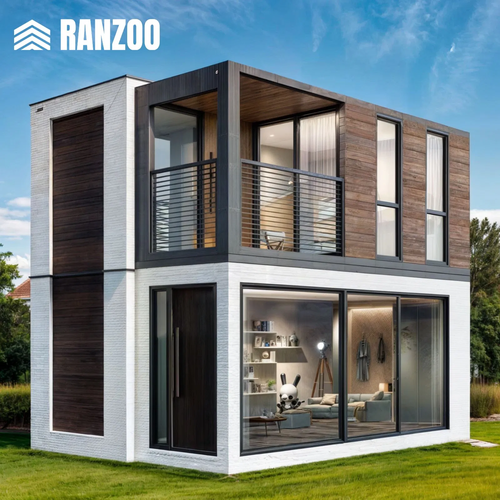 Ranzoo Luxury Prefab Villa prefabricated portable cabin House with Two-Story Layout and Tailored Features