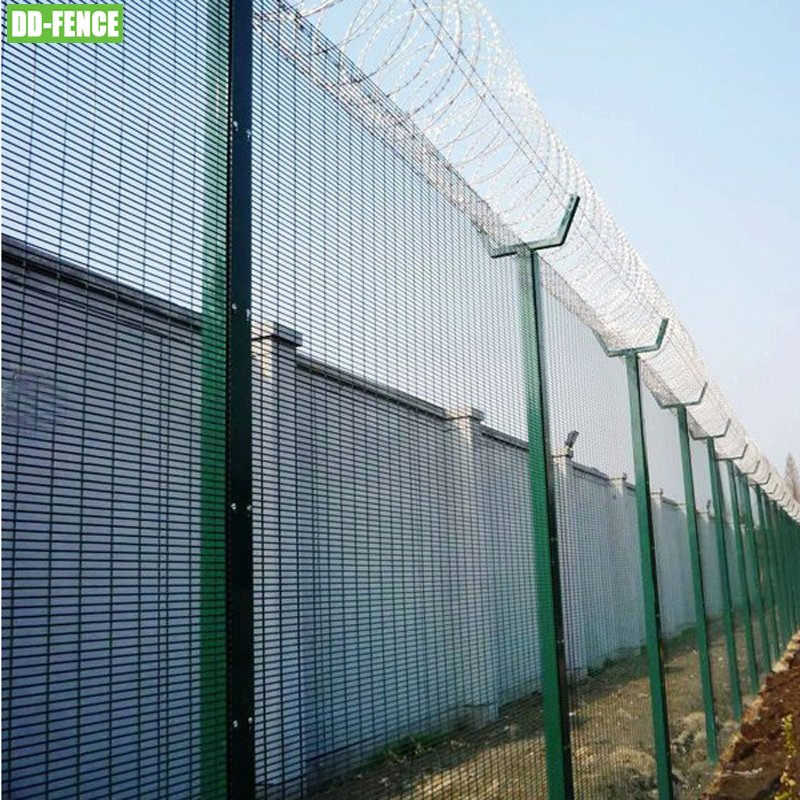 Perimeter High Safety Galvanized Welded Wire Mesh Fencing Panel Metal Steel Iron 358 Anti Climb Security Fence for Airport Prison Border Industrial Boundary