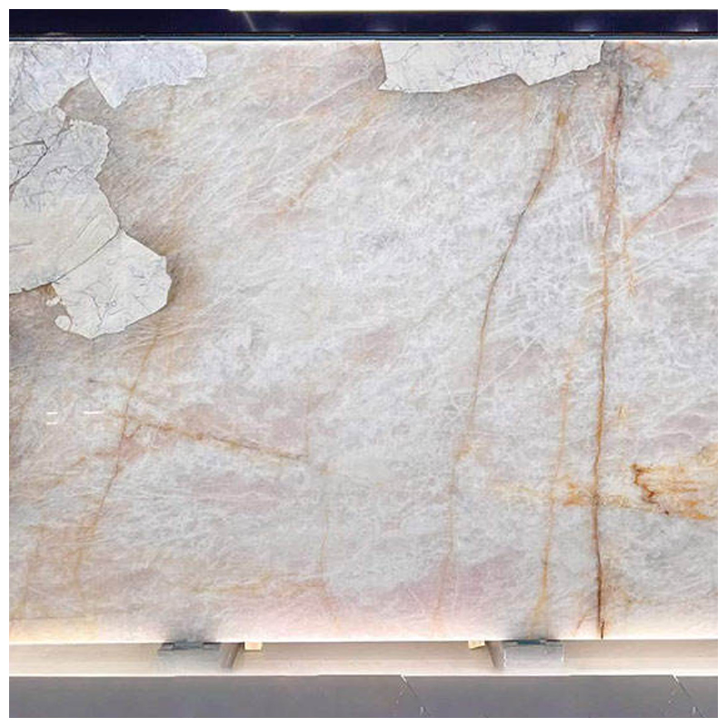 Translucent Pink Patagonia Quartzite Slabs for Luxury Interior