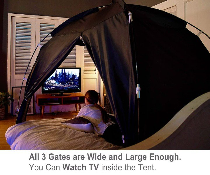 Floorless Indoor Privacy Tent Bed Cozy Sleep Queen Bed Mosquito Net