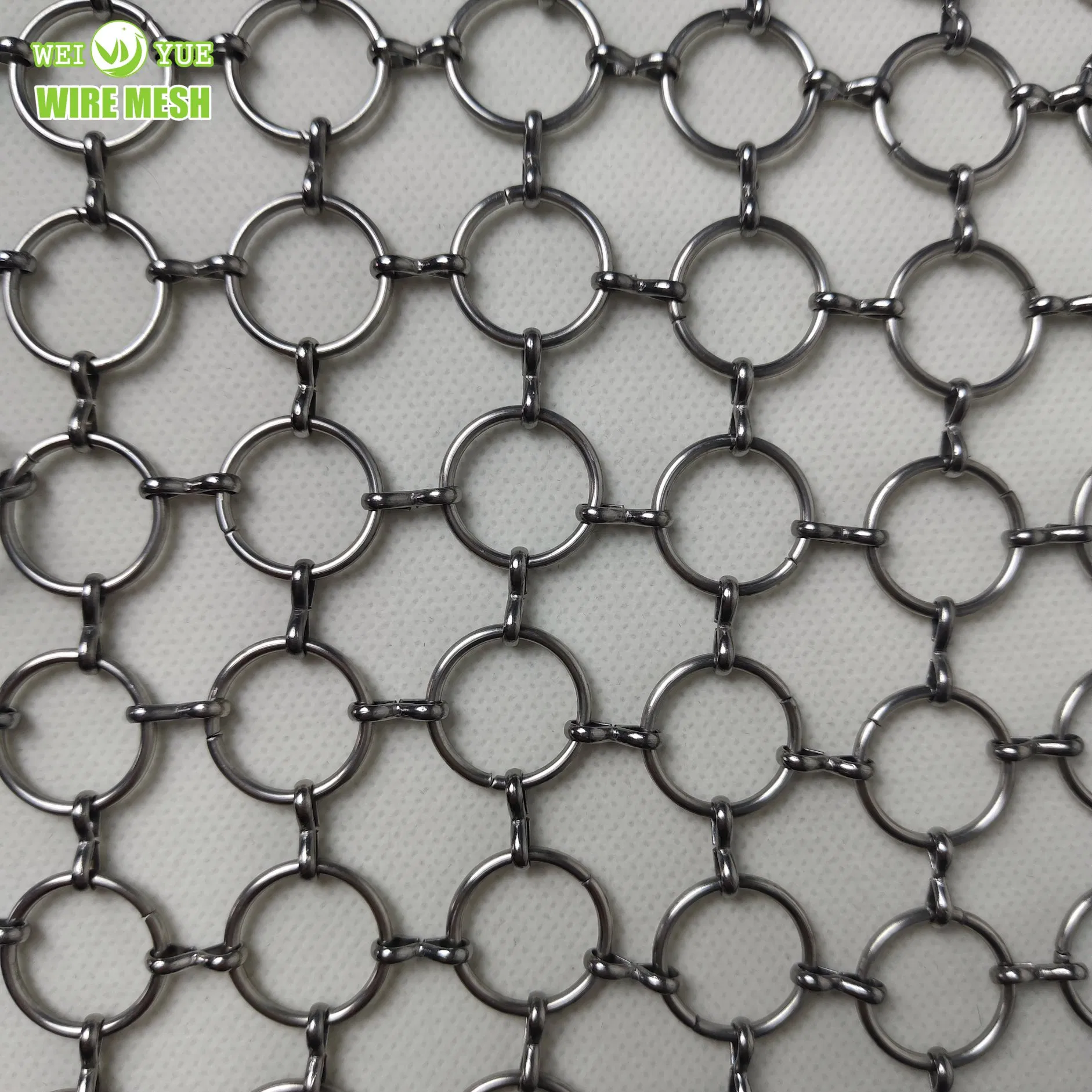 Decorative Aluminium Gold Metal Coil Drapery Chain Link Metal Spiral Mesh Curtain for Architecture Divider