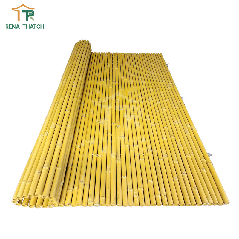 Hot Sale Cheap Tiki Bar Artificial Bamboo Fencing Synthetic Bamboo Cladding Plastic Bamboo Screen PVC Bamboo Fence Screening