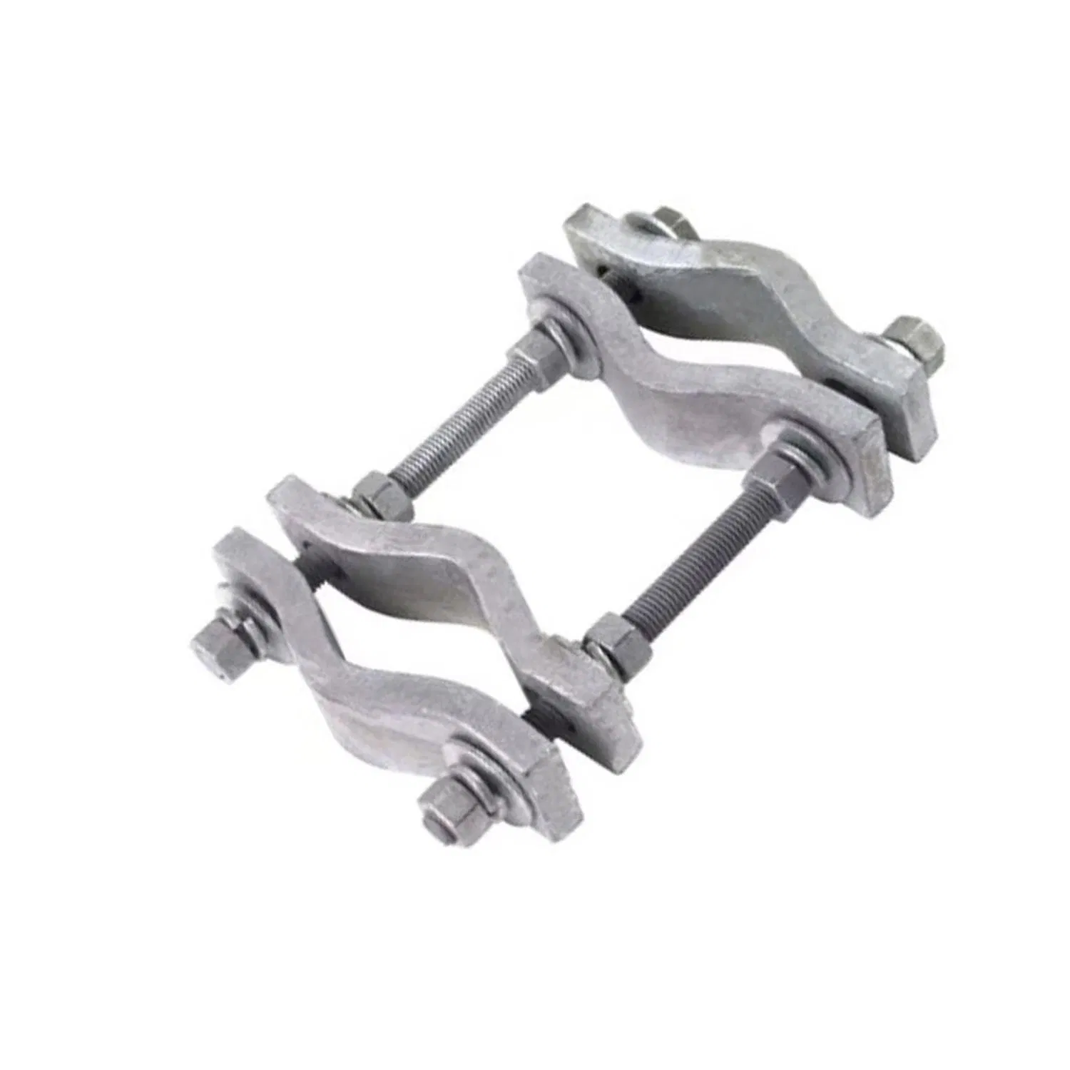 Double Dual Pipe-to-Pipe U-Bolt Antenna Mast Saddle Pipe Clamp