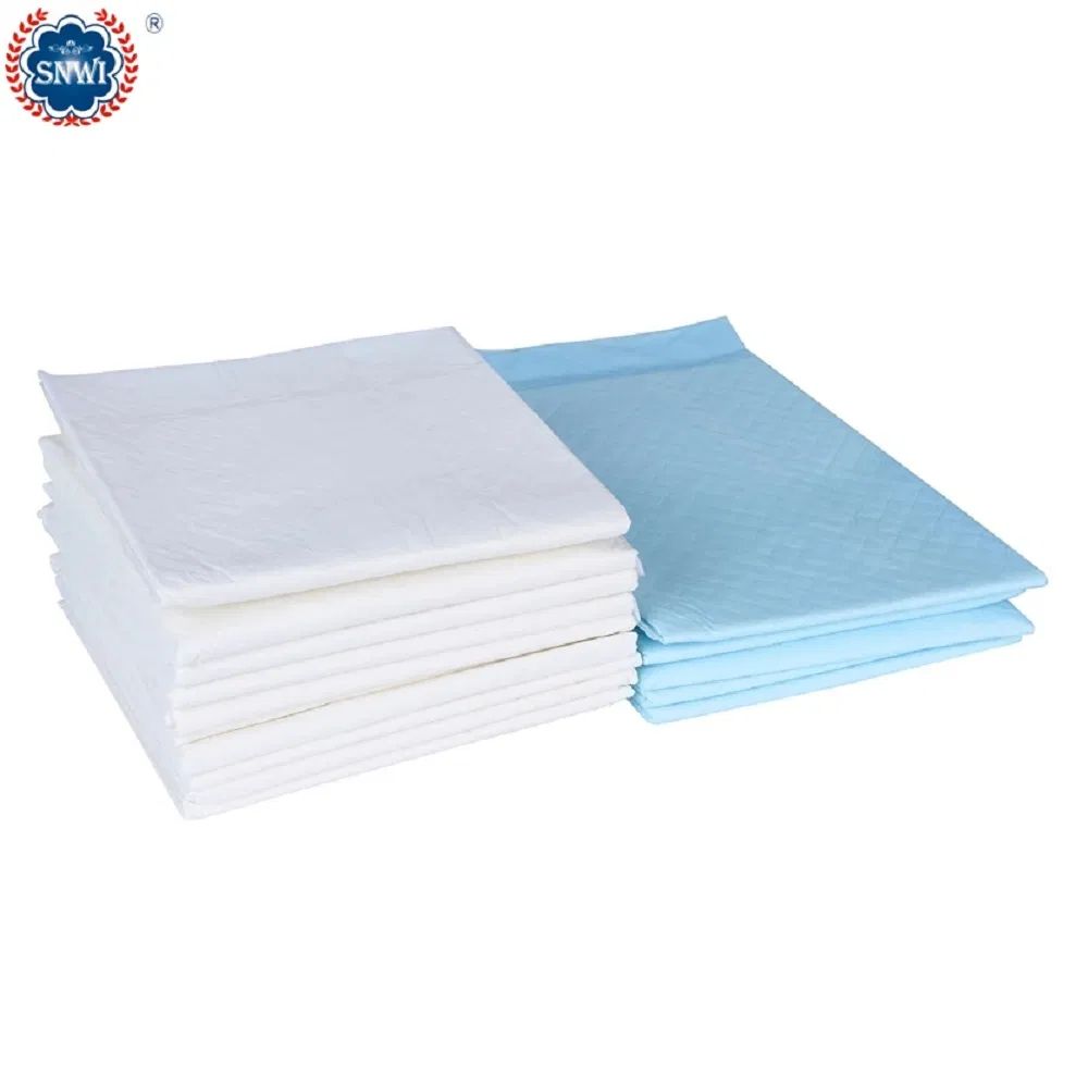 Factory Wholesale 45X 60cm Blue Paper Disposable Absorbent Hygiene Sheet Incontinence Bed Nursing Under Pad