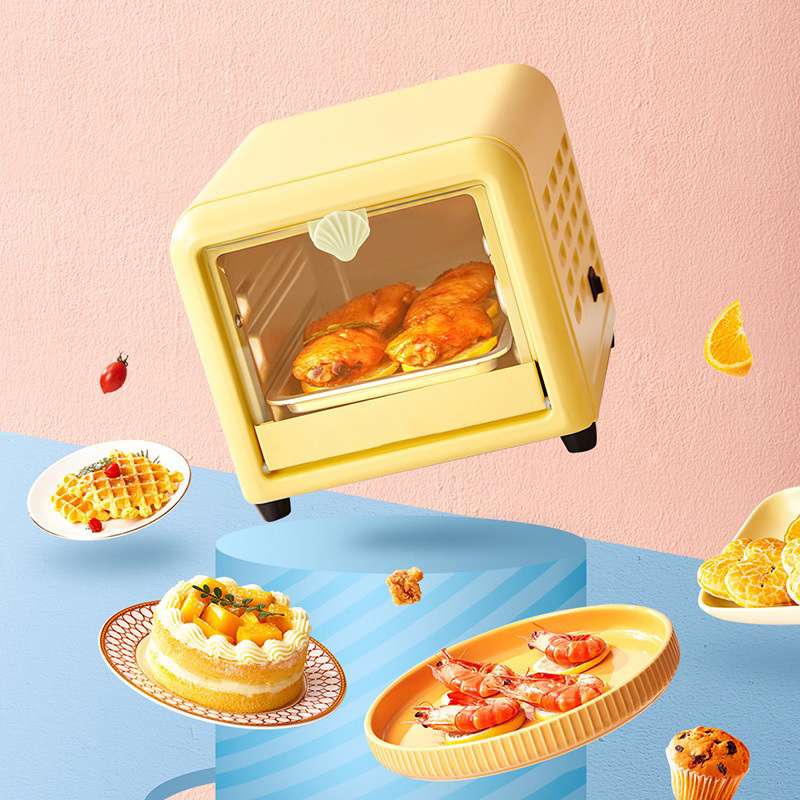 Mini 4-Inch Yellow Electric Toaster Oven for Perfect Toasting and Grilling