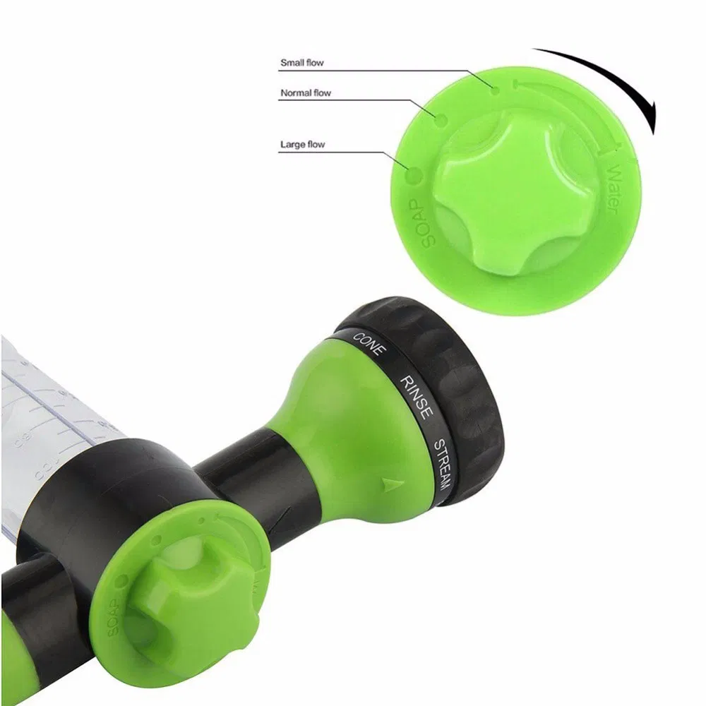 8 Spray Pattern Car Washing Spray Nozzle with Soap Dispenser Sprayer