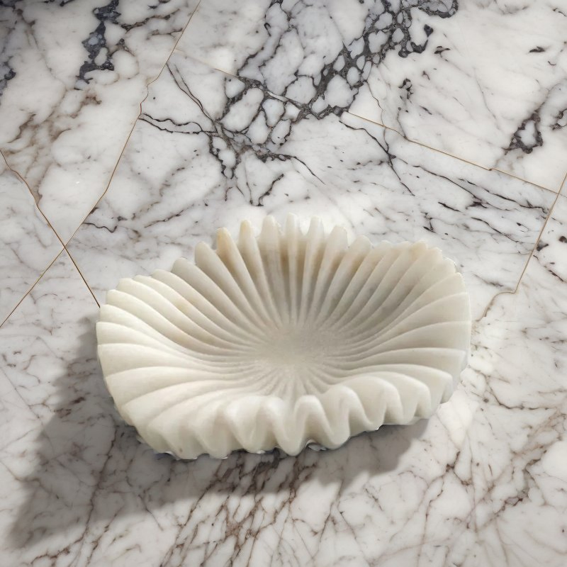 Flower Design Home Accessories Marble Bowl for Fruits