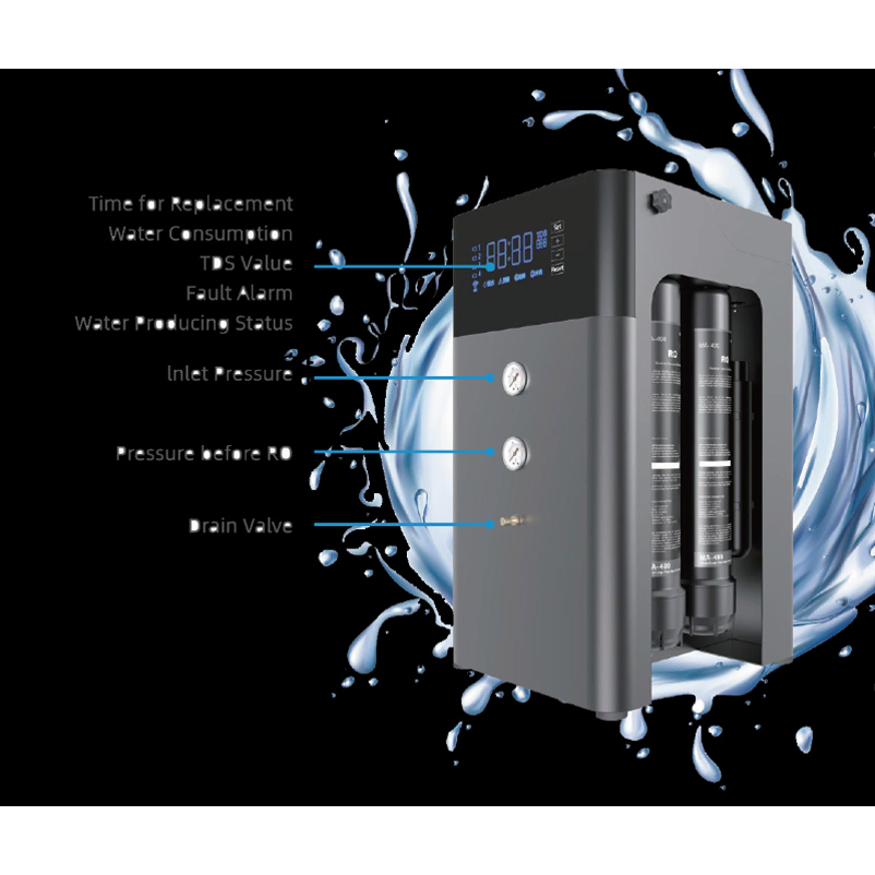 1000g 2000g 4000g Plastic Countertop Reverse Osmosis System UV Electric Self-Cleaning Water Purifier with TDS Monitoring