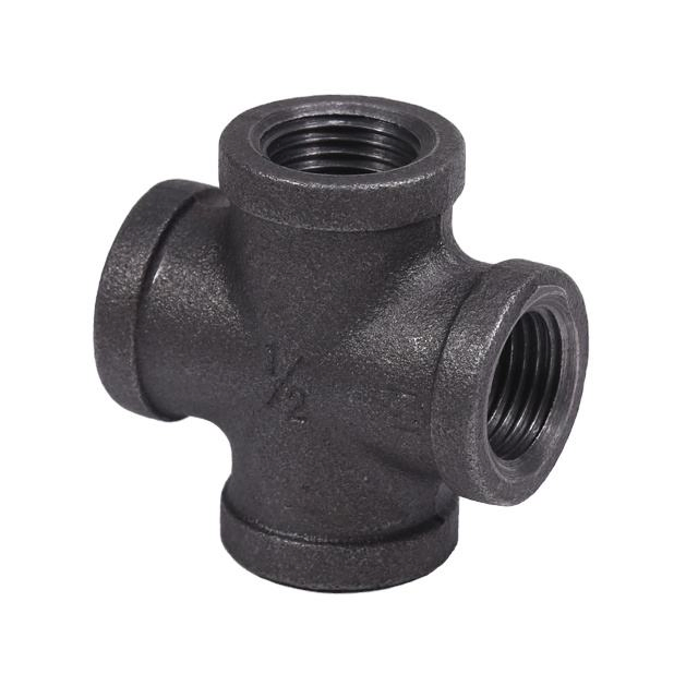 Leyon FM UL Grooved Pipe Fitting Fire Fighting Pipes Fire Protection System Black Malleable Iron Cross