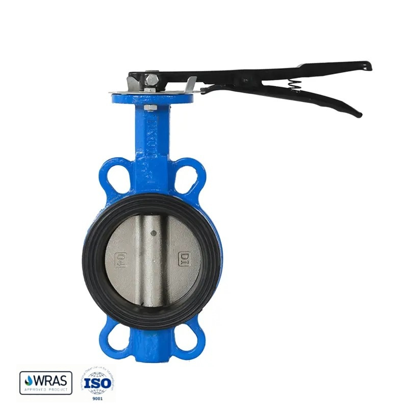 Pn16 Ductile Iron Water Control Valve Rubber Seat Wafer Butterfly Valve