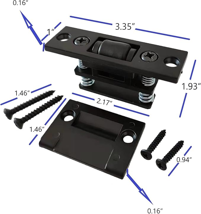 Best Seller Heavy Duty Black Zinc Alloy Ball Door Adjustable Roller Catch