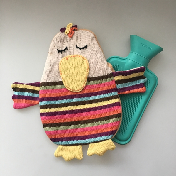 Knitted Hen Design Cover for Heat Bag and Rubber Bag