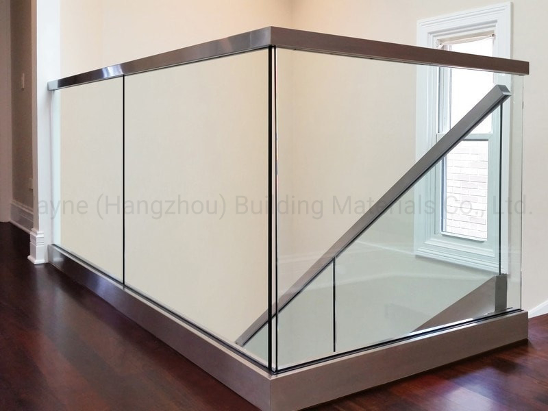 LED Frameless Glass Balustrade U Channel Glass Railing Aluminum Base Shoe Glass Railing for Indoor and Outdoor Application in Balcony Swimming Pool Fencing