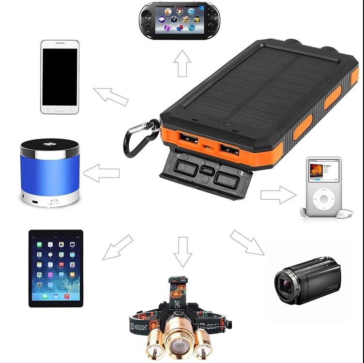 Outdoor Waterproof Power Bank 8000mAh 4000mAh 5000mAh Solar Charger Power Bank
