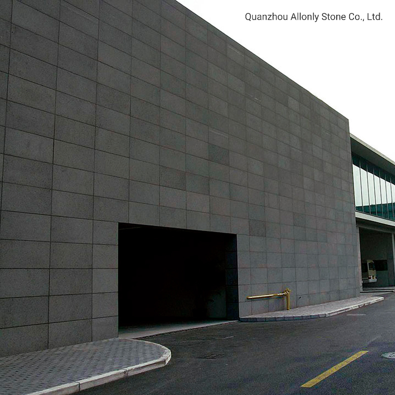 Middle Hole Honed Surface Vocanic Lava Natural Basalt Stones for Facade Exterior Wall