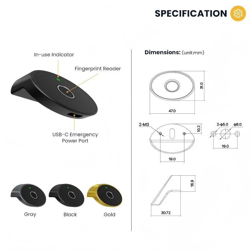 Smart Cabinet Lock - Keyless Entry with Fingerprint, Pin Code & APP Control