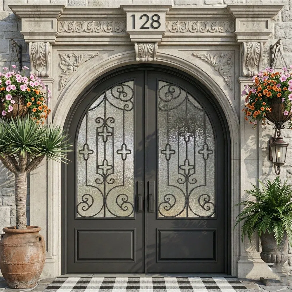 Electronic Smart Lock Wrought Iron Door for Elite Manor Entrance