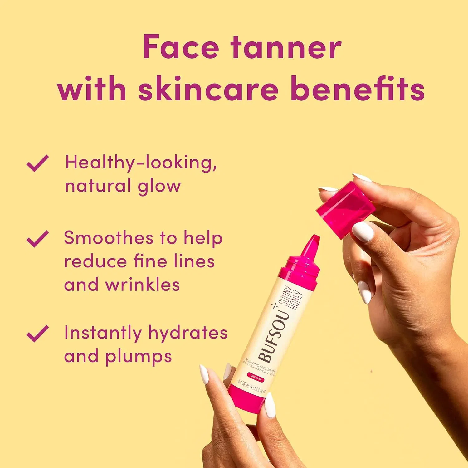 OEM Indoor Face Tanner Coconut Bronzing Face Drops Natural Hydrating Hyaluronic Acid Private Label Moisturizing Self Tanner