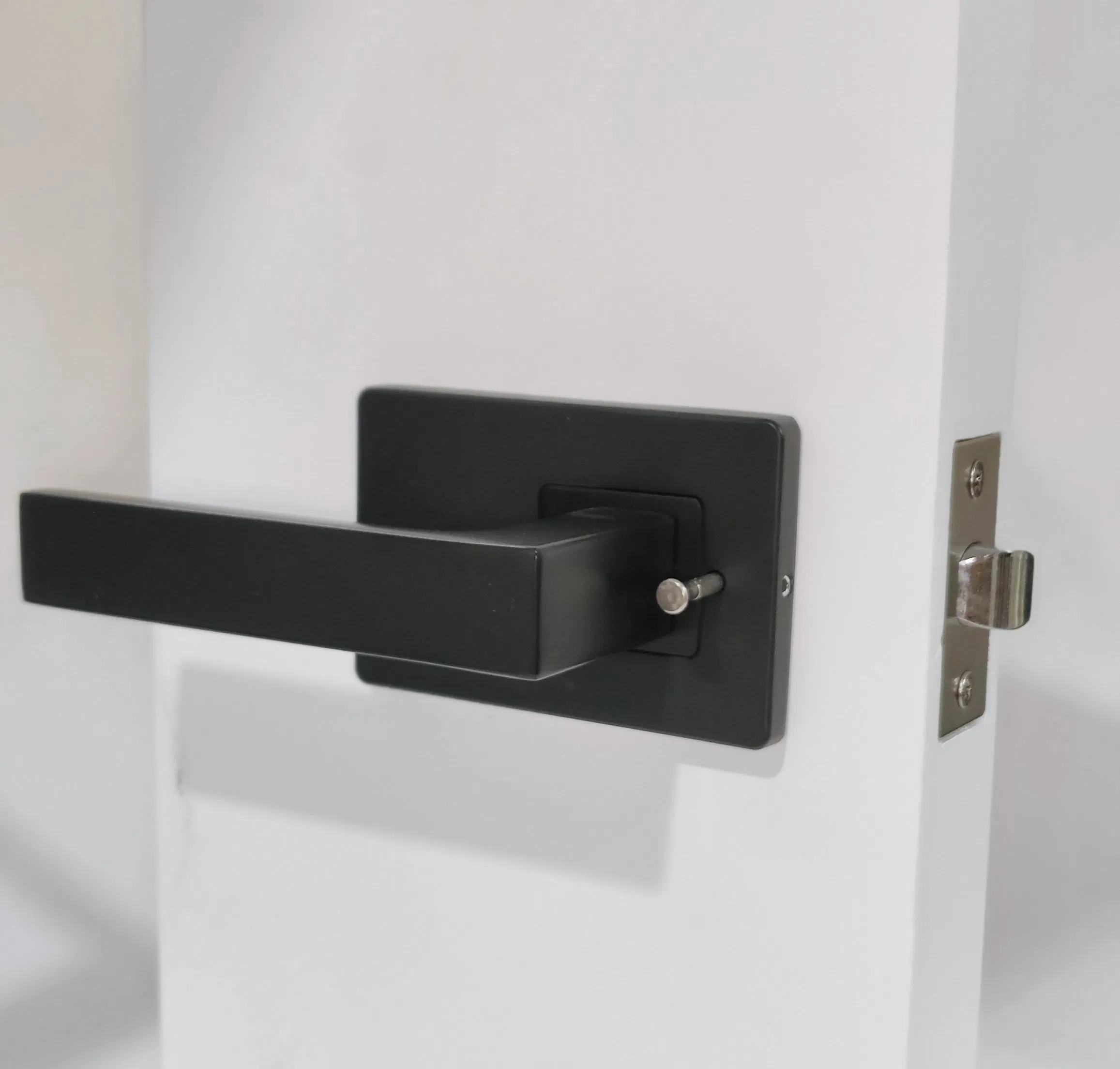 Japanese Silent Three Bar Door Lock Set Without Key Lock with Handle Wooden Door Lock for Interior Bathroom Door