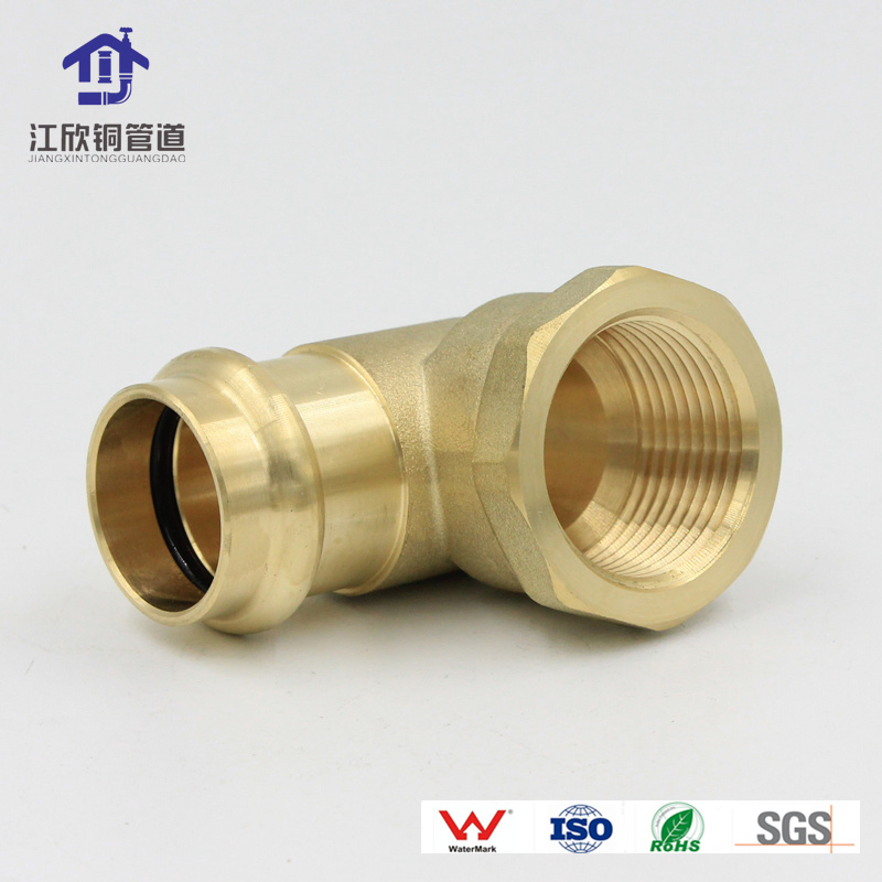 Brass Press Elbow Thread to Valve Plumbing Fitting Female Male Knee