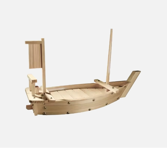 Japanese Sashimi Wood Boat Restaurant Custom Size Decoration Sushi Boat