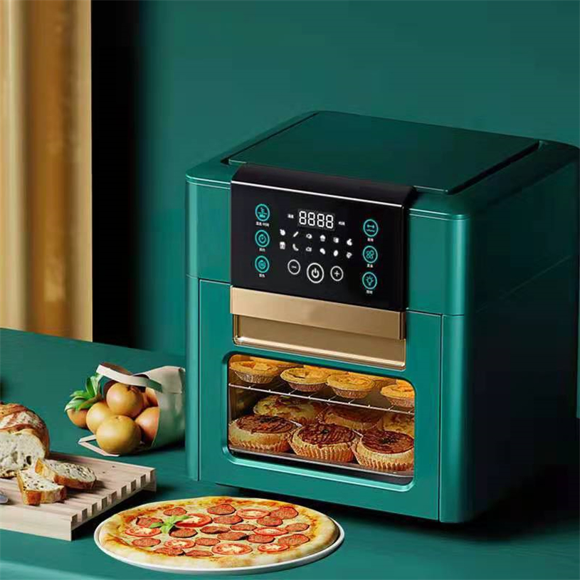 Intelligent Rotary Heating 12L Large-Capacity LCD Operation Panel 360-Degree Rotating Cage Design 1800W Hot Air Circulation Baking Quality Oven Air Fryer
