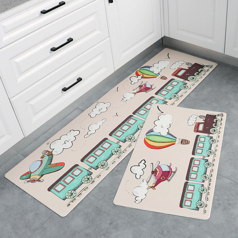 PVC Kitchen Floor Mat Anti Slip Washable Anti Slip Bathroom Kitchen Long Rug