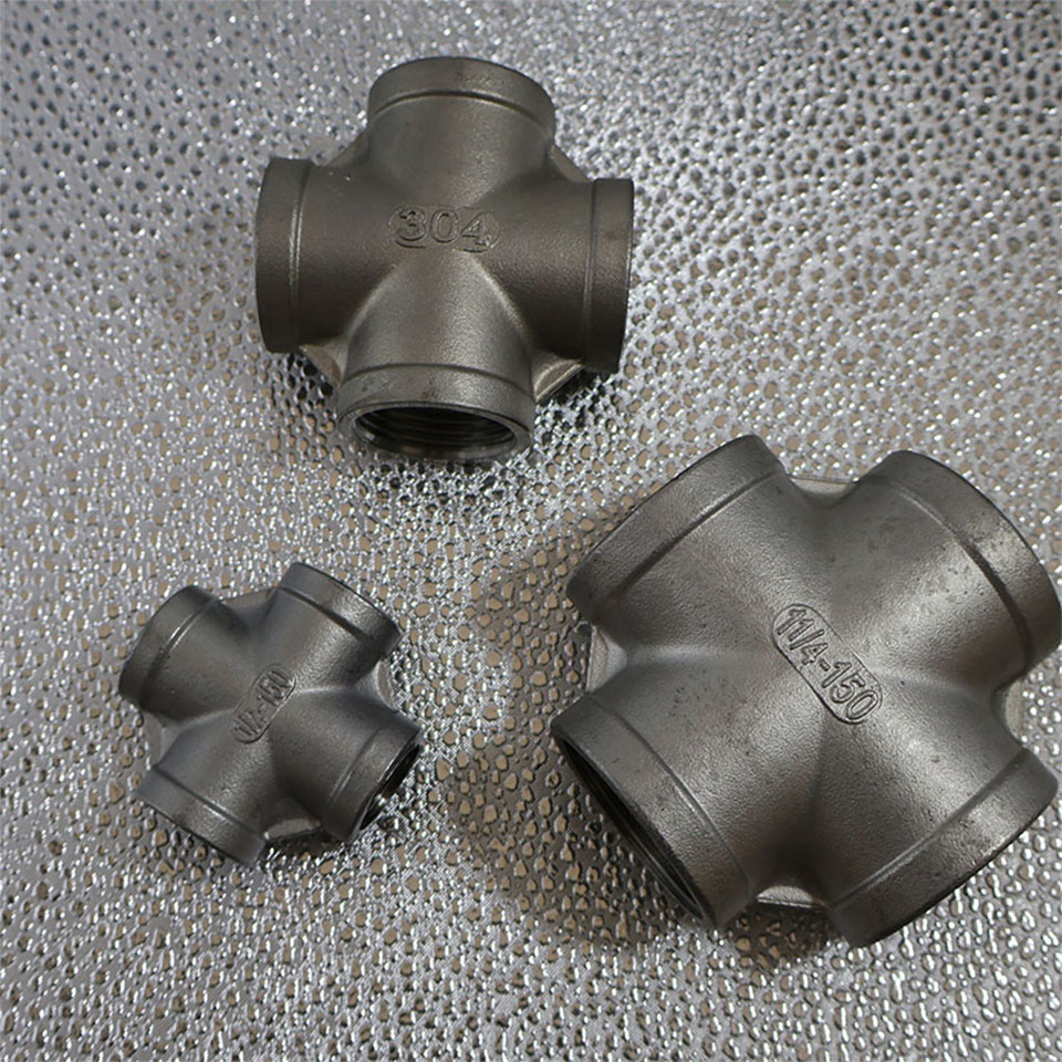 Durable Precision Casting Threaded Stainless Steel Cross with High Pressure