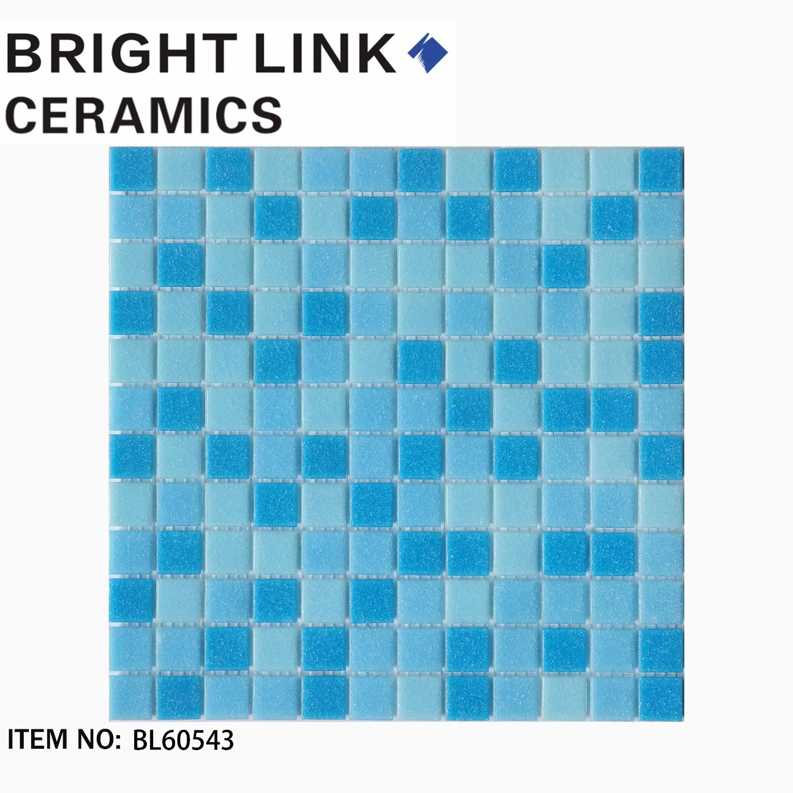 Голубая стеклянная мозаика 300x300 мм для бассейна и ванной
