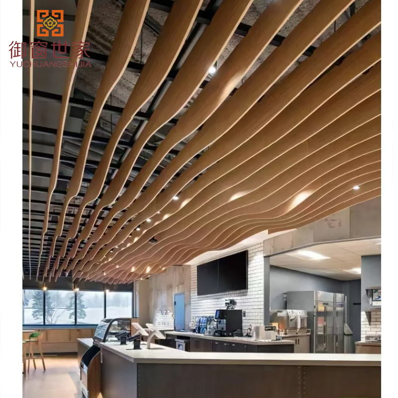 Aluminum Metal Baffle Wave Design Ceiling for Corridors Decoration
