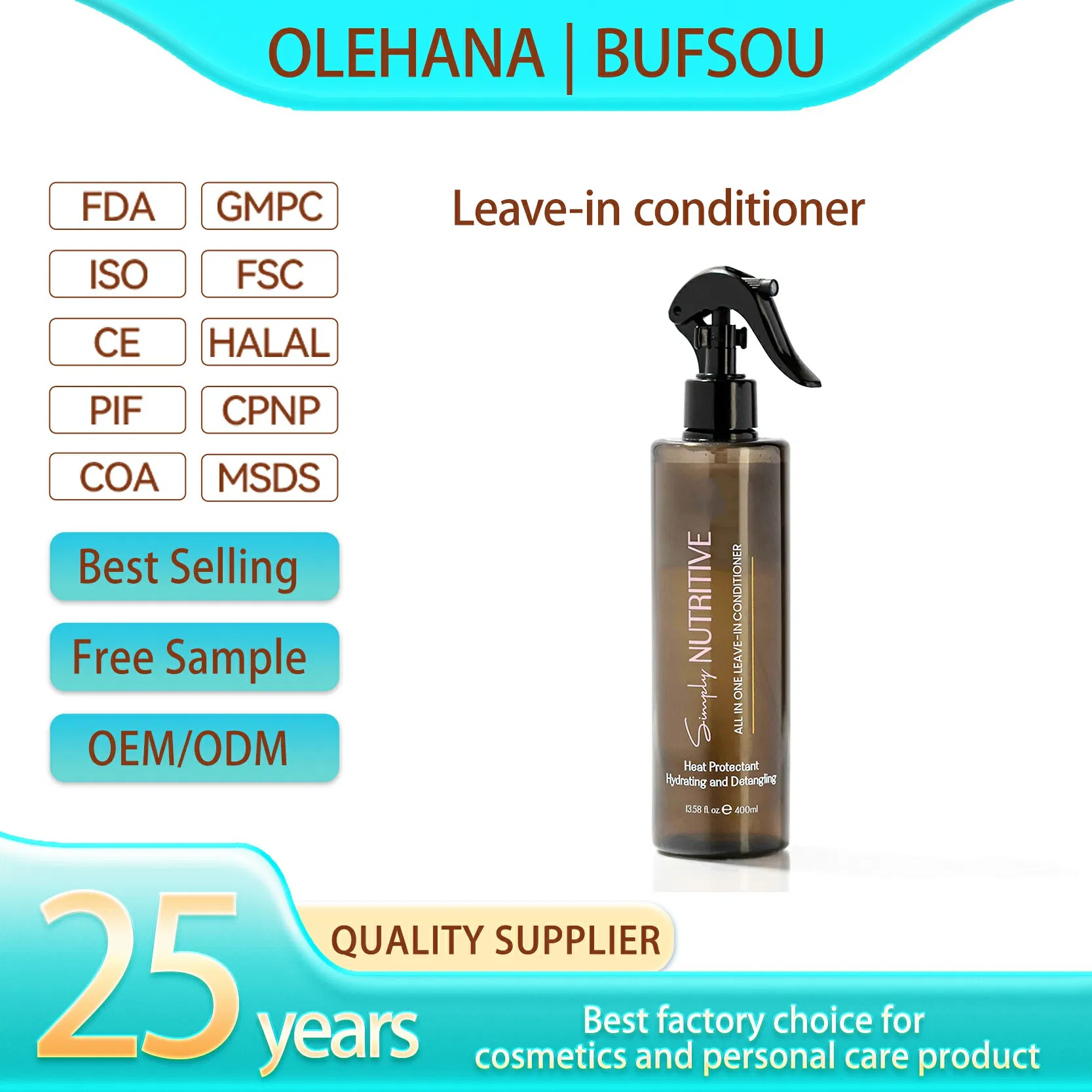 All in One Leave-in Conditioner Detangler Spray Hair Treatment Care Vegan Repair Base Fully Leave in Hair Conditioner