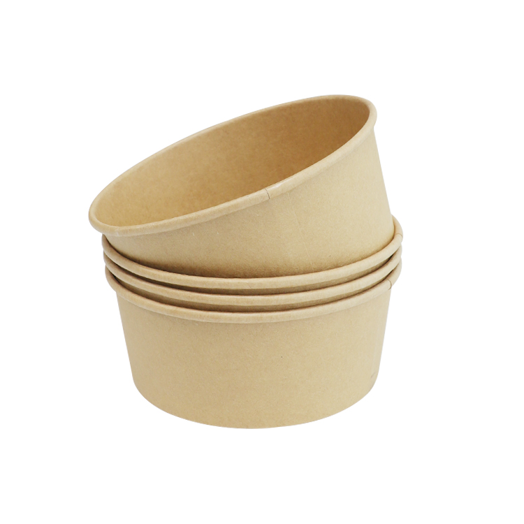 Custom Printing Disposable Eco-Friendly Food Grade Leak-Proof Biodegradable Paper Salad Bowl with Lid