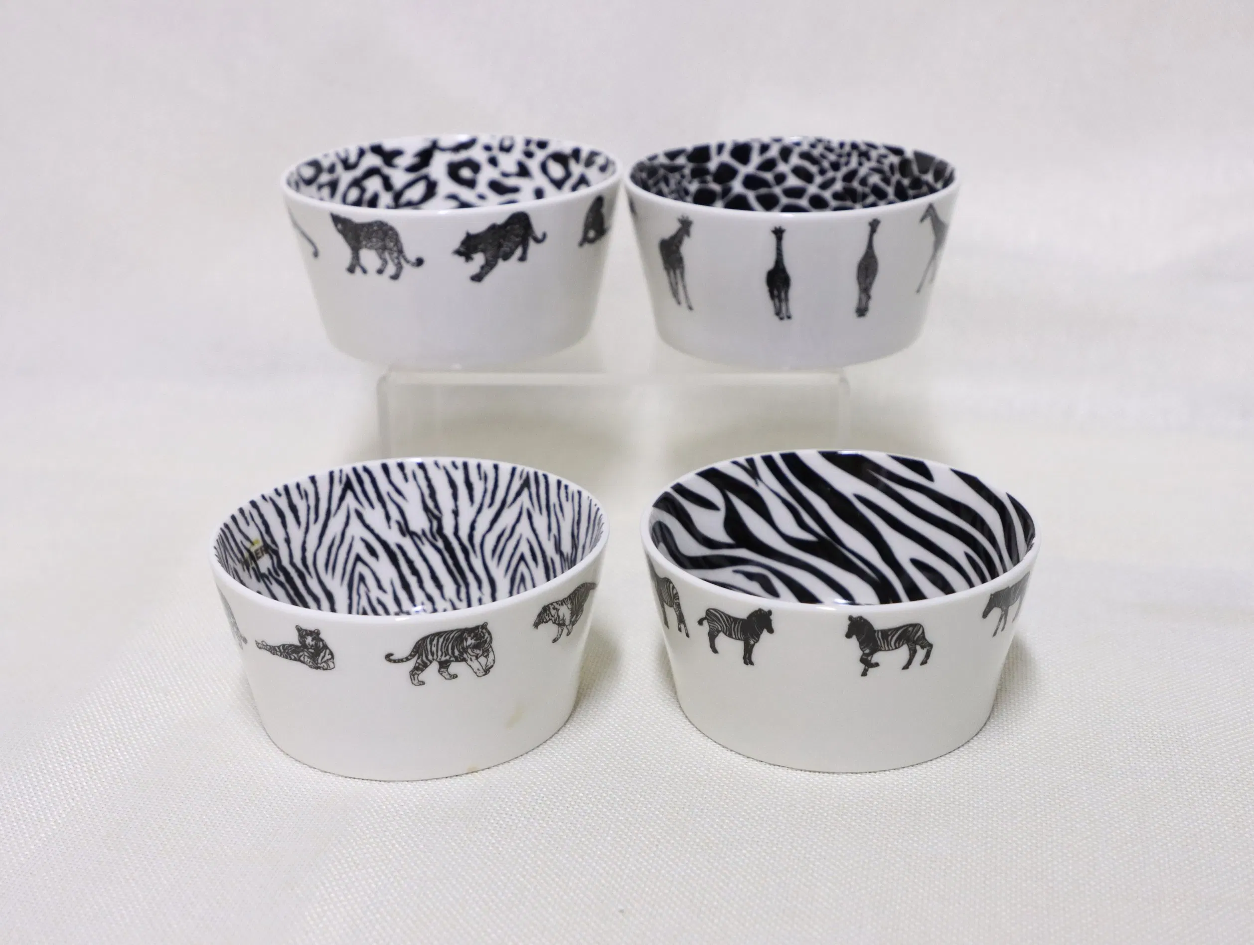 Ceramic Snack Bowl, Zebra Leopard Full Decaled Ceramic Tableware Serve Bowl