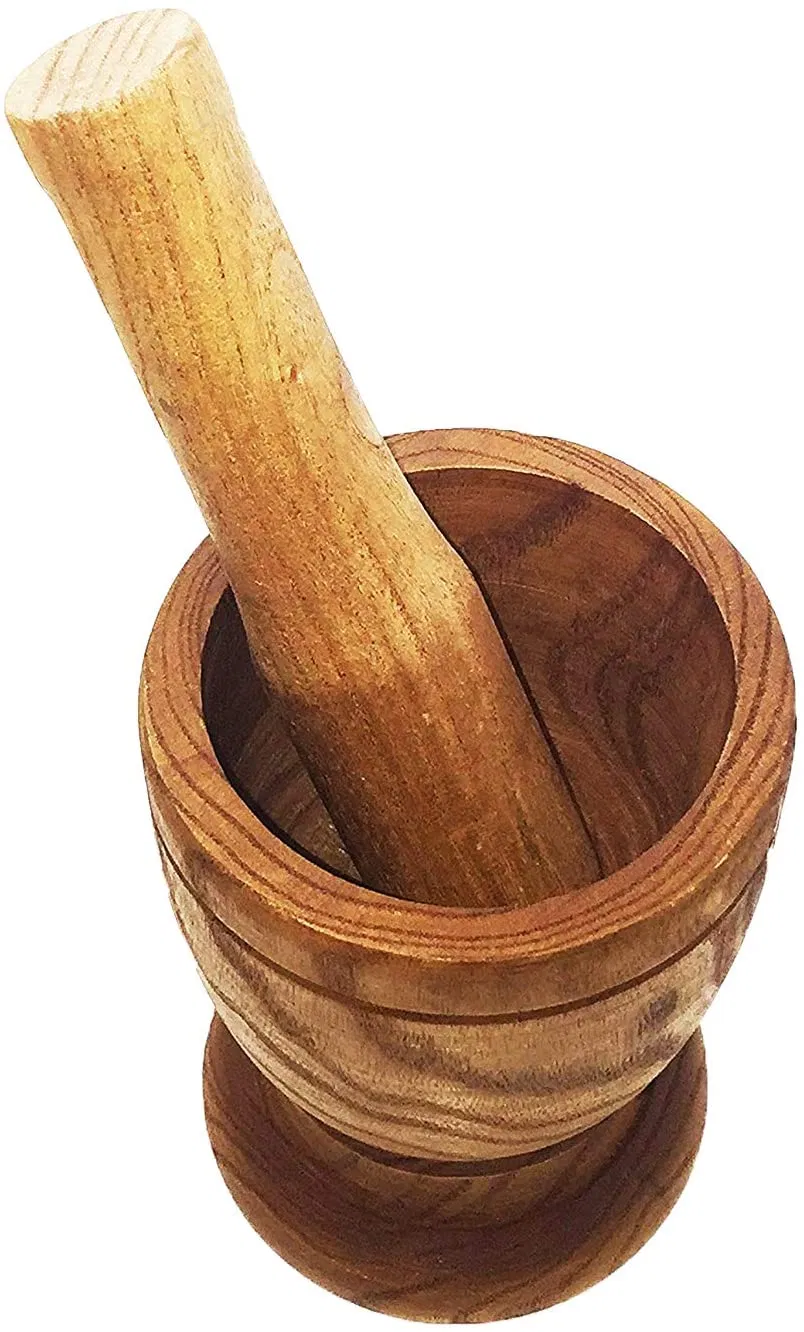 Multifunctional Wood Mortar and Pestle for Herb Spice Masher