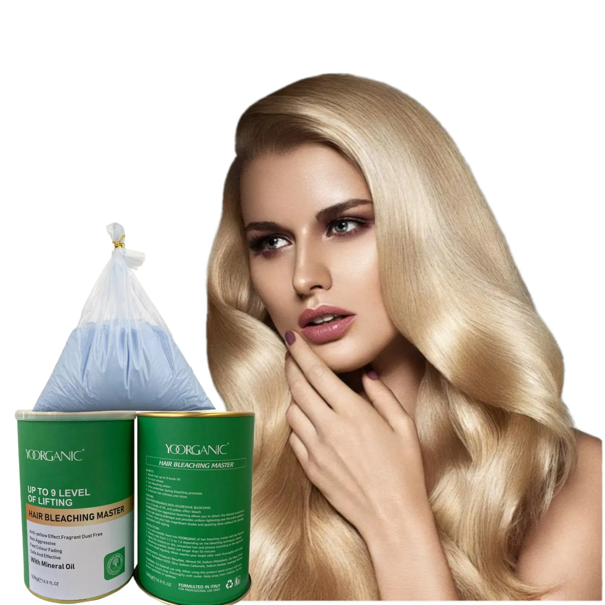 Yoorganic High Quality up to 9 Level Wholesale Hair Bleaching Powder Lighten Hair