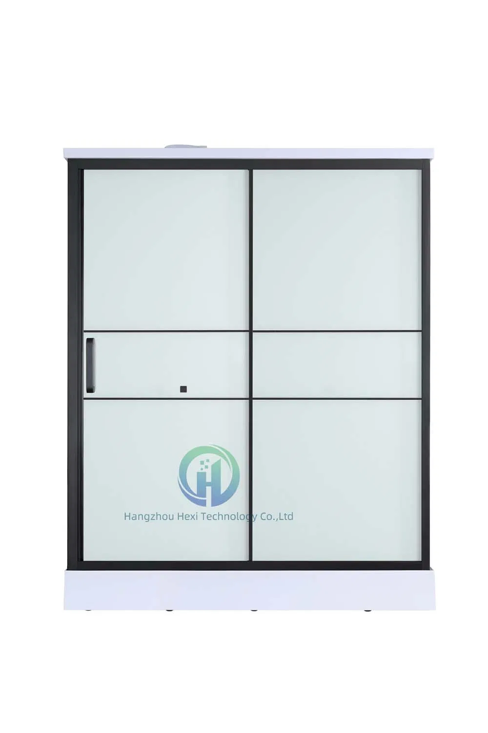 Prefab Bathroom Mobile Shower Room with Luxury Portable Shower Toilet, Frosted Tempered Glass One in All Portable Bathroom Modular Pods