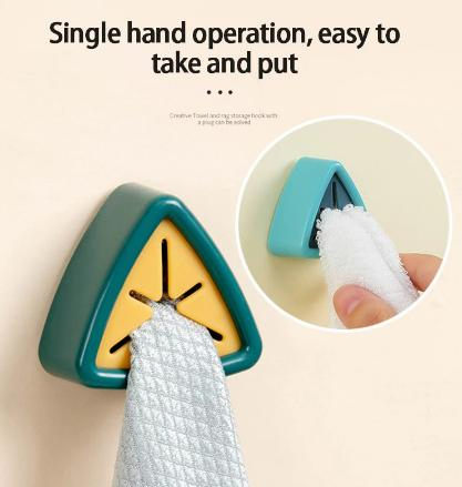 Punch-Free Towel Plug Holder Storage Towel Hanger Towels Clip Wash Cloth Clip