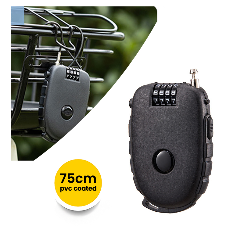 75cm Bicycle Surfboard Suitcase Stroller Bike Combo Helmet Retractable Combination Cable Lock
