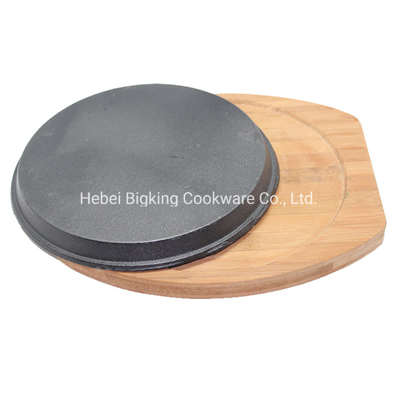 Cast Iron Type Non-Stick Round Dish Plate /Steak Sizzling Plate